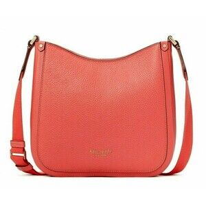 New Kate Spade Roulette Medium Messenger Bag Pebble Leather Peach Melba